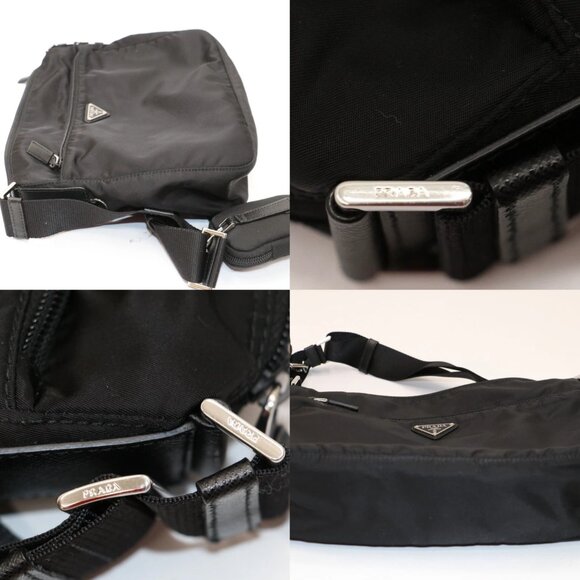 Prada Re-Nylon Messenger Bag Crossbody Unisex 1BC421 - Black - Picture 15 of 15